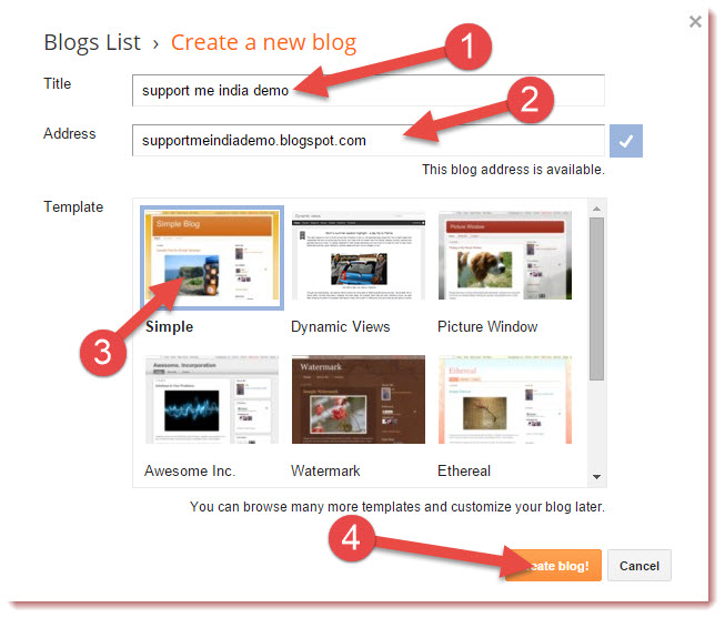 create new blog on blogger