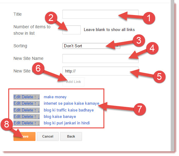 blogger category settings