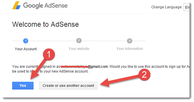 create AdSense account