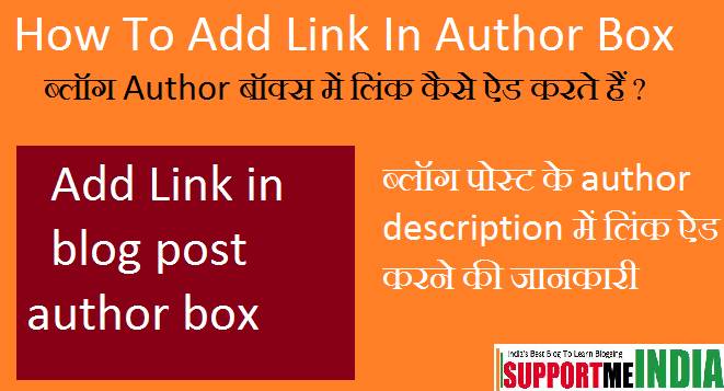 Author Box Description Me Link Kaise Add Kare