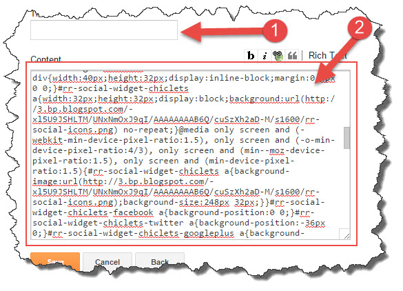 Paste social media code