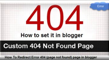 how to set error 404 in blogger