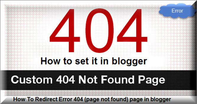 how to set error 404 in blogger
