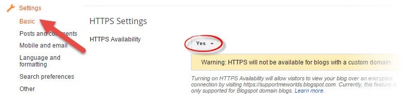 BLOGSPOT ENABLE HTTPS SECURITY