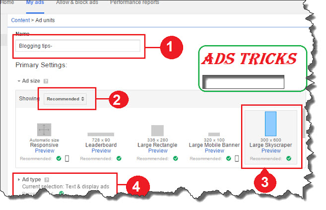 create ads on AdSense