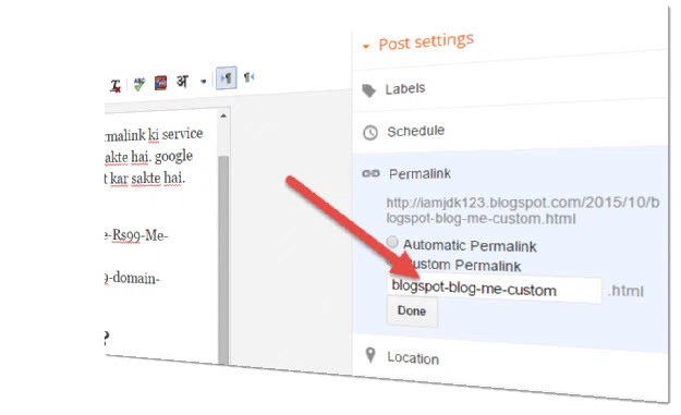 custom permalink setting