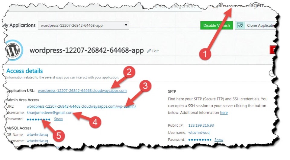 your WordPress blog admin details