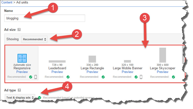 create AdSense ads