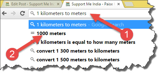 kilometers to meters