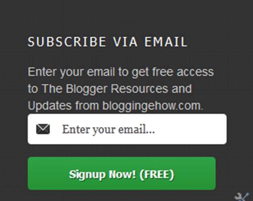 Email subscribe widget 2