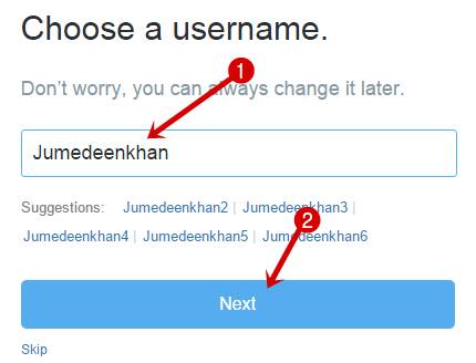Choose a username