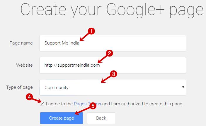 Create your Google+ page