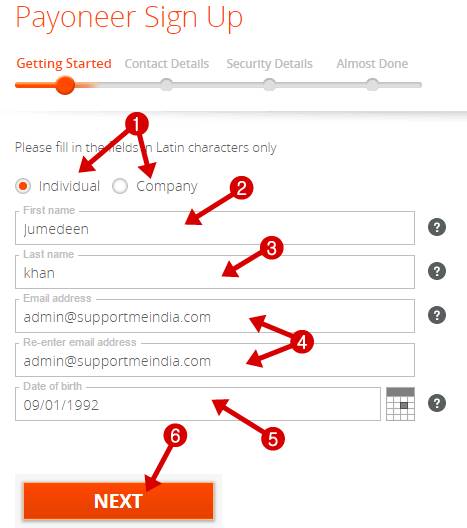 Payoneer Sign Up