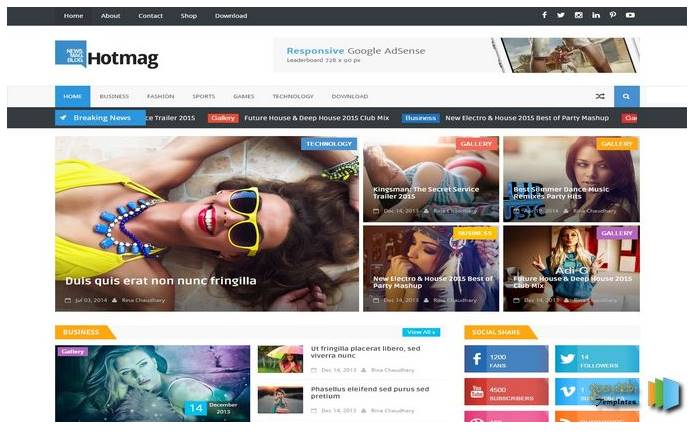 Hot mag Responsive Blogger Template