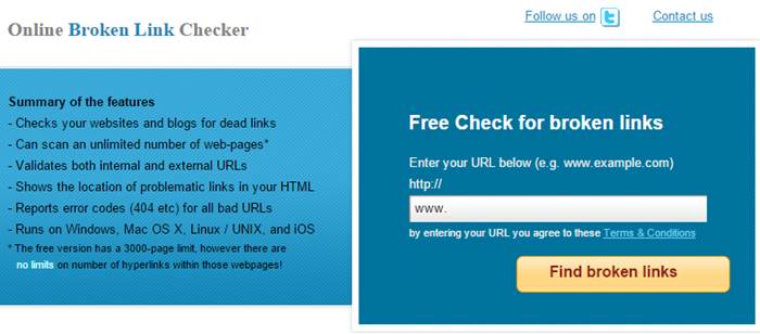 Online Broken Link Checker