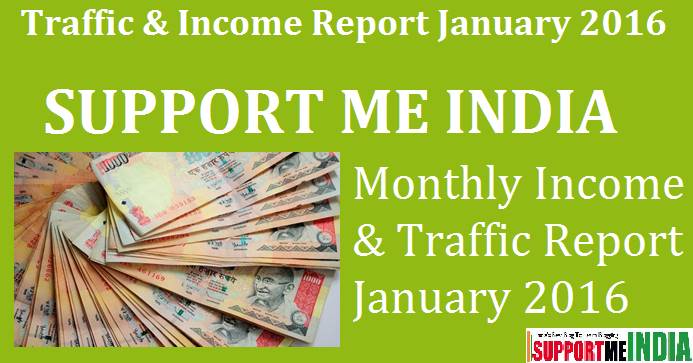 SupportMeIndida Income & Traffic Report January 2016 - 50,000 INR