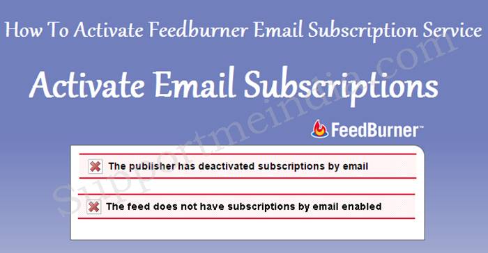 Activate Email Subsription on Feedburner