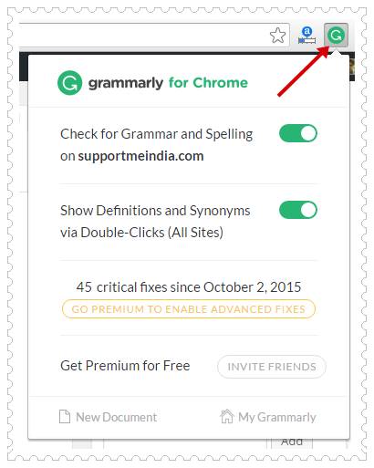 Add Grammarly Spell Checker Tools