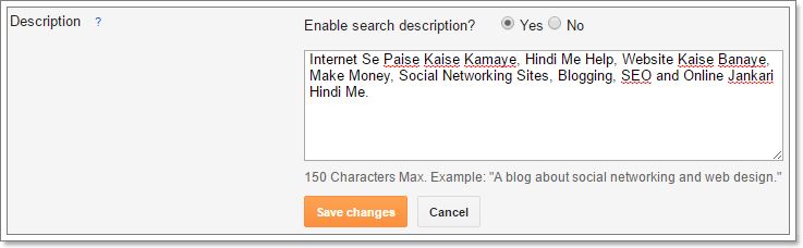 Enable Search Description