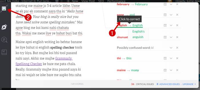 Grammarly English Meaning checker