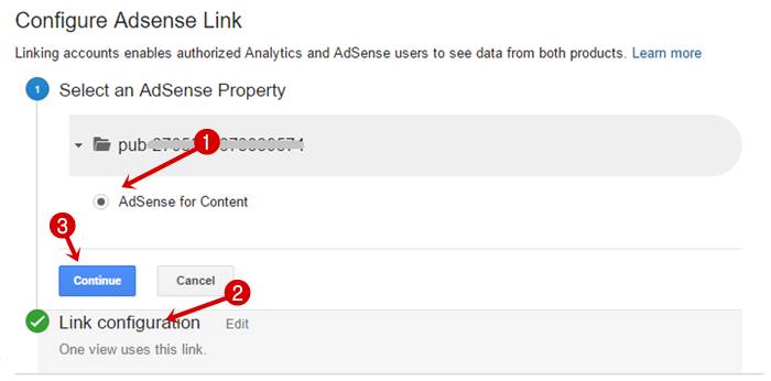 Configure Adsense Link