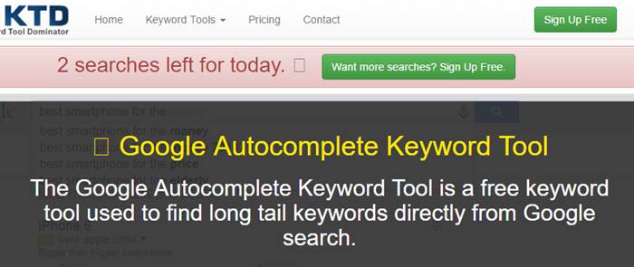 Google Autocomplete Keyword Tool