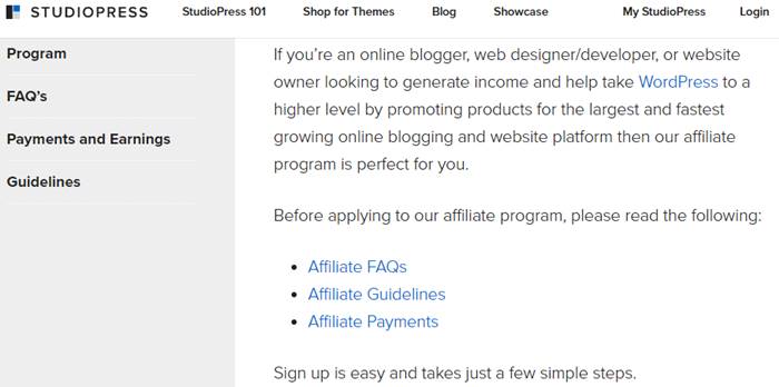 StudioPress Affiliate Marketing Program