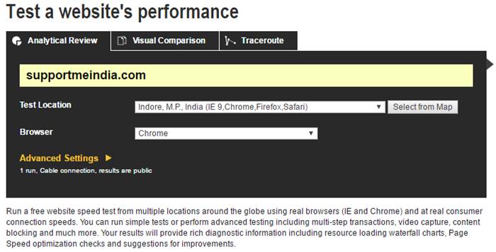 Webpagetest - Test a websiye's performance