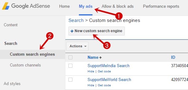 Custom search engines