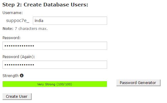 Create Database Users