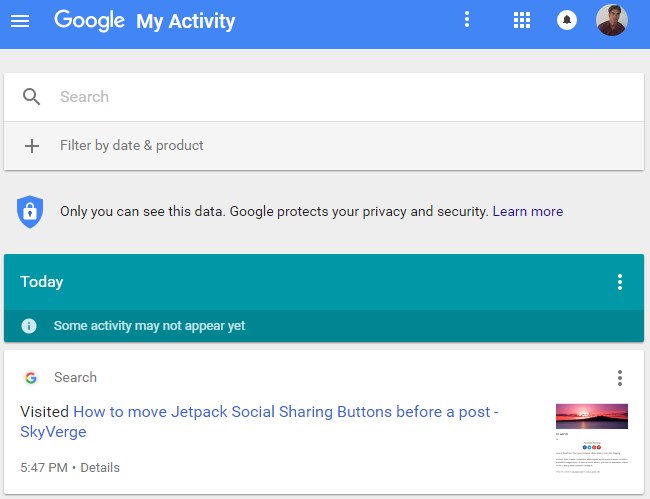 Google Record My Activity