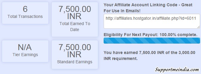 Hostgator india earnings