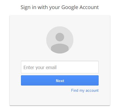 Log in on gmail account