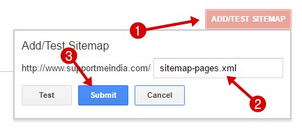 Submit static pages sitemap