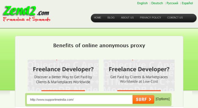 Zend 2 Online Anonymous Proxy