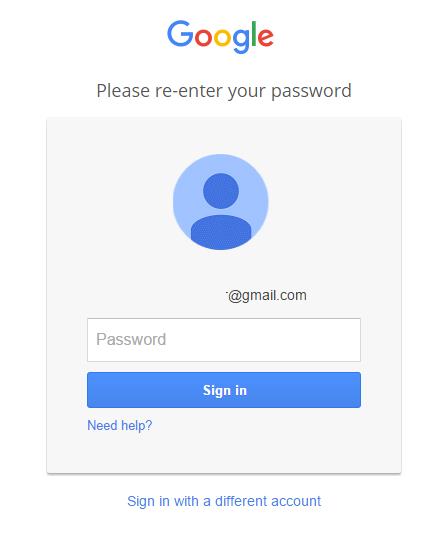 re- enter your password