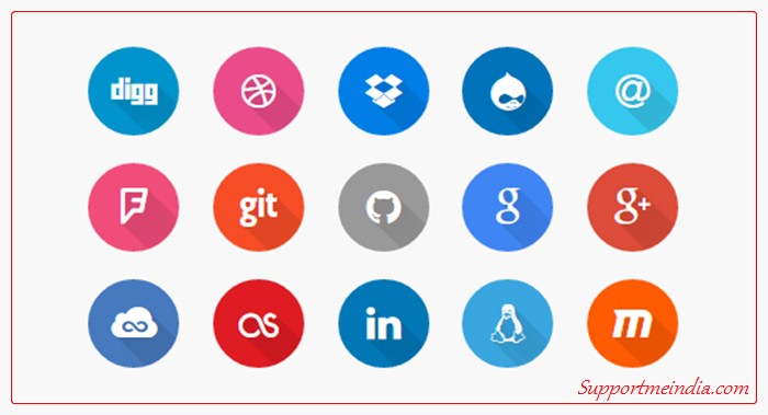 Social Media Icon CSS Hex Color Code List