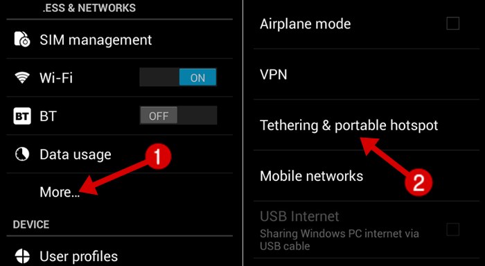 portable wifi hotspot settings