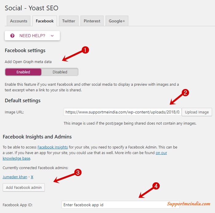 Yoast Facebook Settings