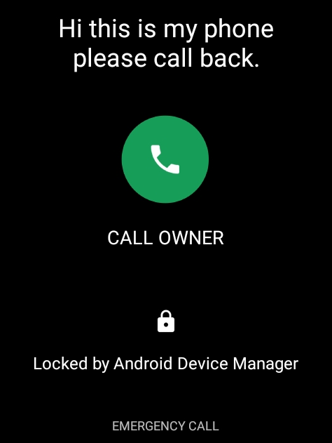 mobile lock alert message