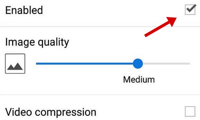 enable image compression feature