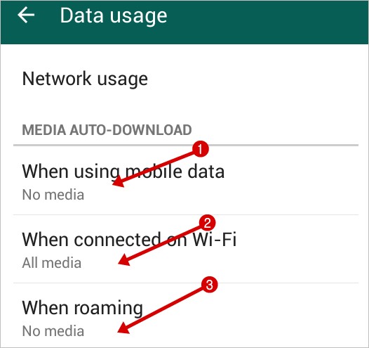 off whatsapp auto download media feature