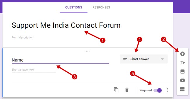 Fill contact form question