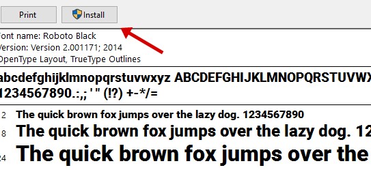 Install font on computer