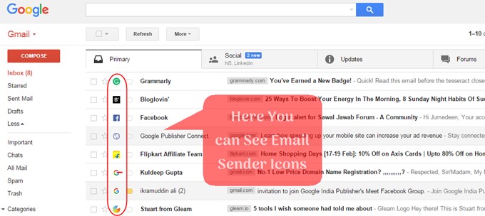 Email Sender Icons