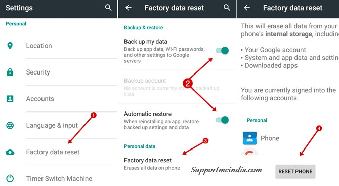 Factory Reset Mobile