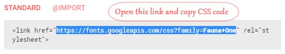 Open google fonts URL