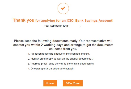 applying for an icici bank saving account