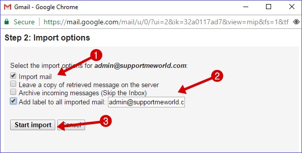 import custom email to gmail account