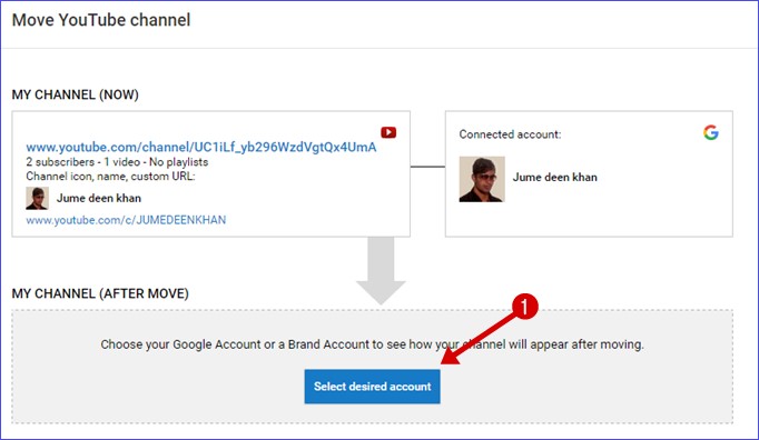 Move YouTube channel